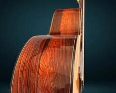 Claxton EMc Brazilian rosewood guitar side detail