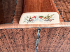 Froggy Bottom M Dlx Walnut Guitar hummingbird inlay detail