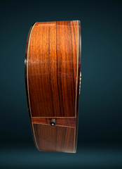 Hoffman Indian rosewood cutaway guitar end view