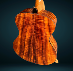 Leach Cremona Koa/Redwood guitar back