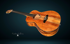 Leach Cremona Koa/Redwood guitar glam shot top