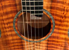 Leach Cremona Koa/Redwood guitar double abalone rosette