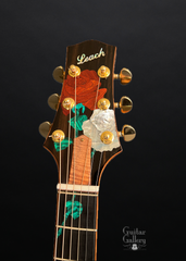 Leach 25th Anniversary Koa Guitar headstock inlay