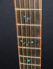 Osthoff OM All Koa guitar faux turquoise fret markers