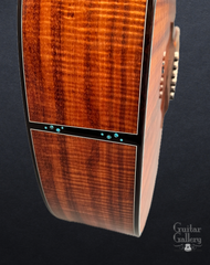 Osthoff OM All Koa guitar end graft