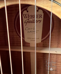 Webber koa dreadnought guitar interior label